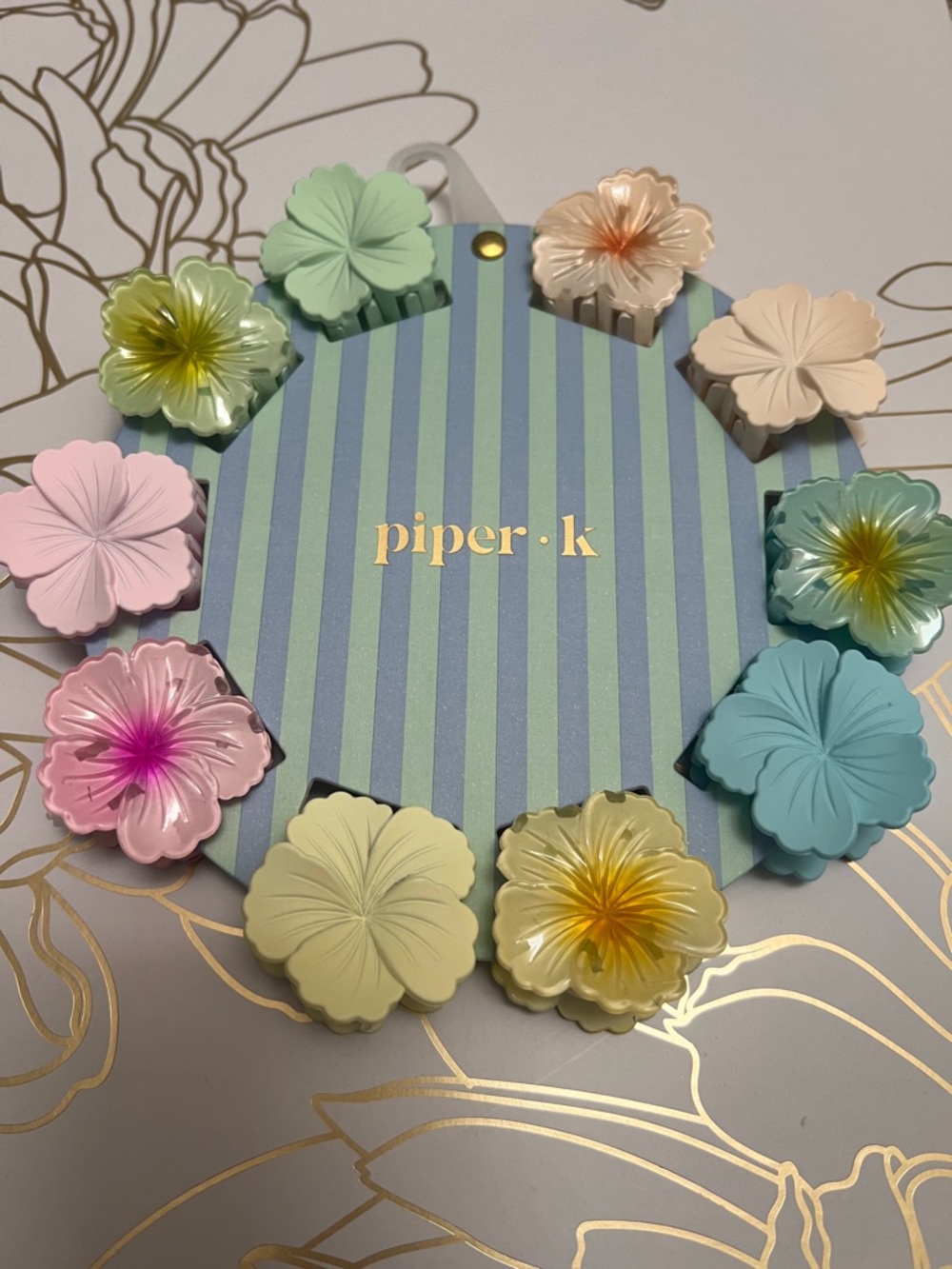 Piper K TikTok Viral Mini Hawaiian floral Hair Claw Clips Summer Vibes